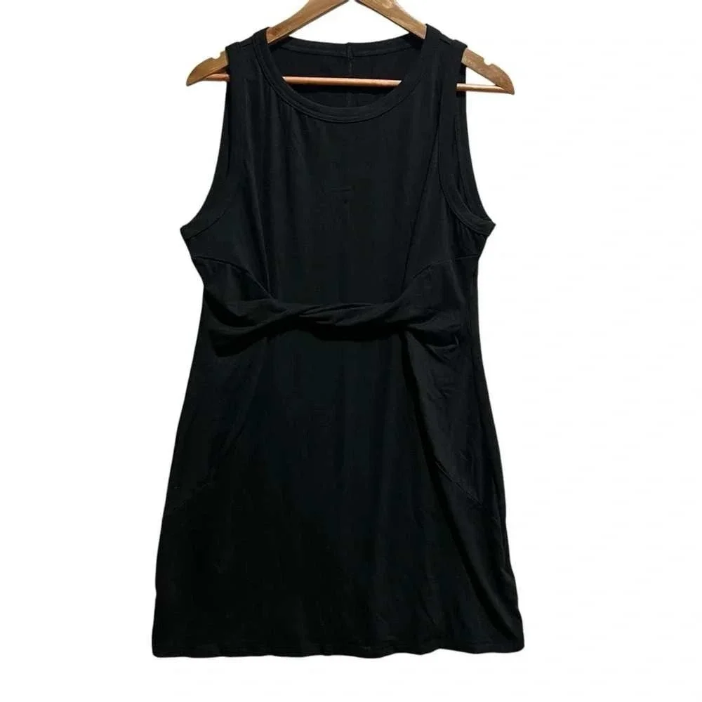 Cupshe Womens Black Sleeveless Twist Front Cover Up Dress Large NWT